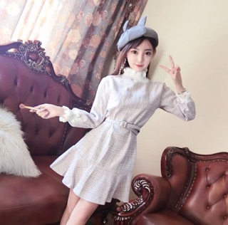 Váy len nữ đuôi cá thắt eo