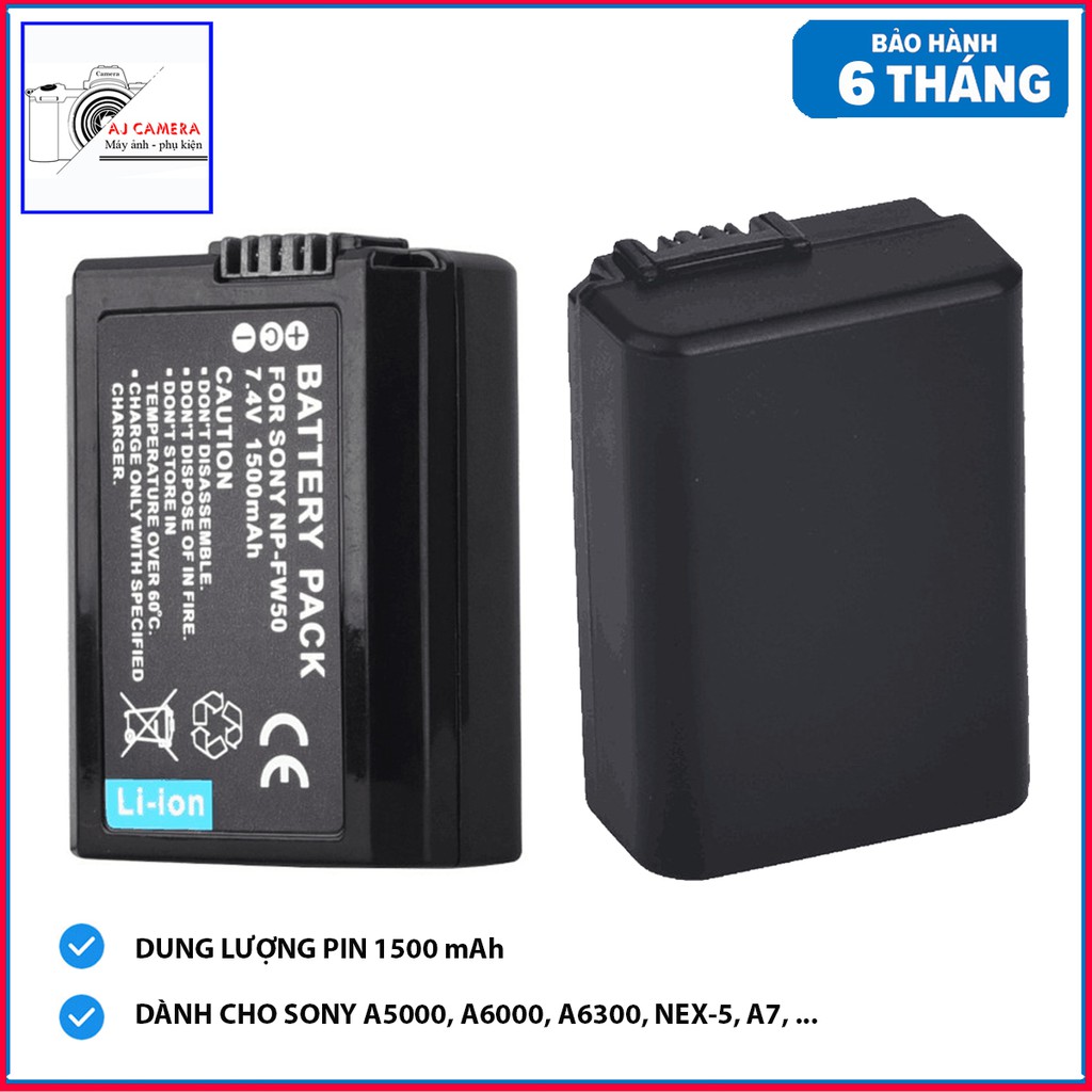 Pin máy ảnh Sony NP-FW50 1500 mAh dành cho A6000/ A6300/A6400/NEX-5/A7