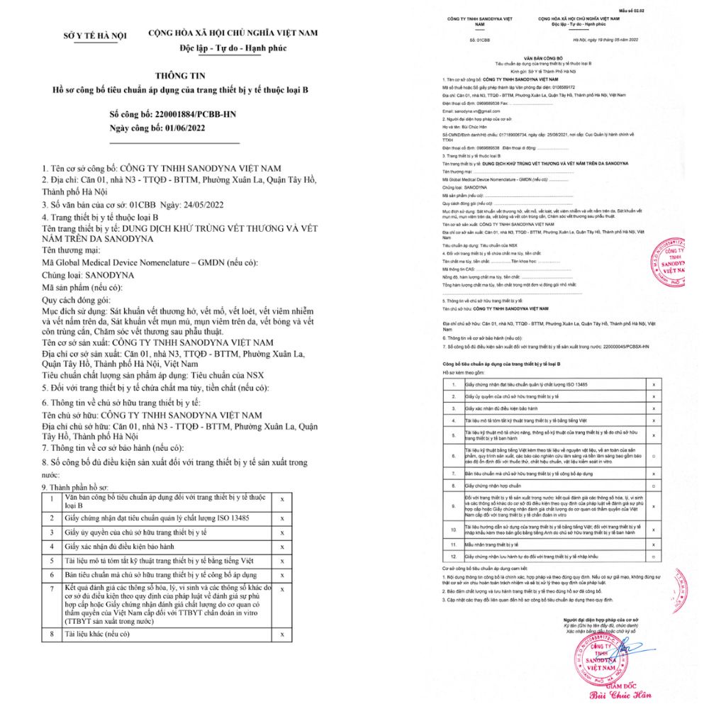 DUNG DỊCH KHỬ TRÙNG VẾT THƯƠNG VÀ VẾT NẤM TRÊN DA SANODYNA   VT100