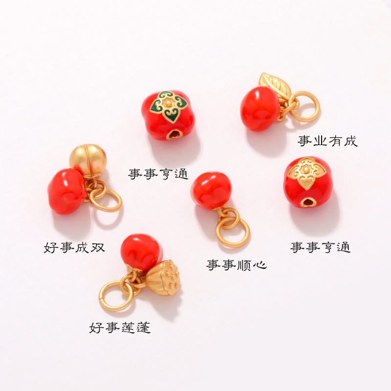 Pretty Things Mặt Dây Chuyền Tròn Hình Thỏ Persimmon Làm Trang Sức Thủ Công diy