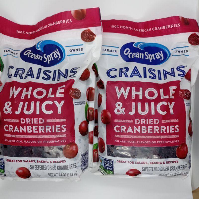 (t2/24) Nam Việt Quất sấy khô Ocean Spray Craisins Whole Dried Cranberries 1.81kg