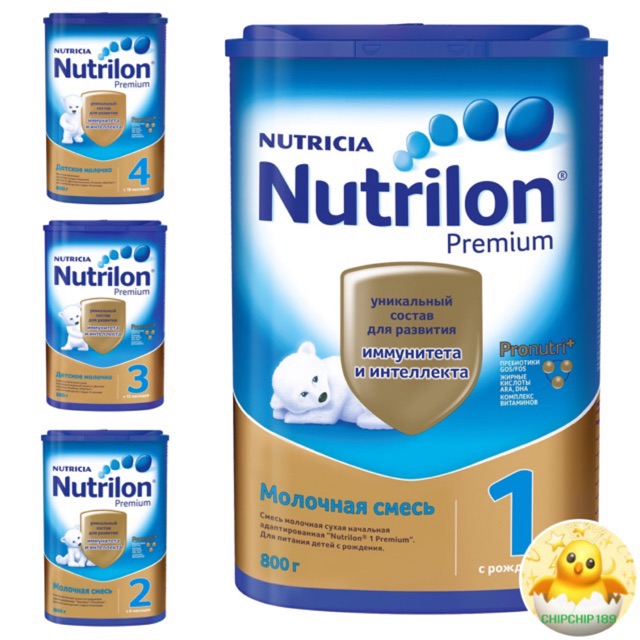 Sữa Nutrilon Premium 800gram ( đủ số 1-2-3-4) - hàng Nga đi Air ( date 2022 )
