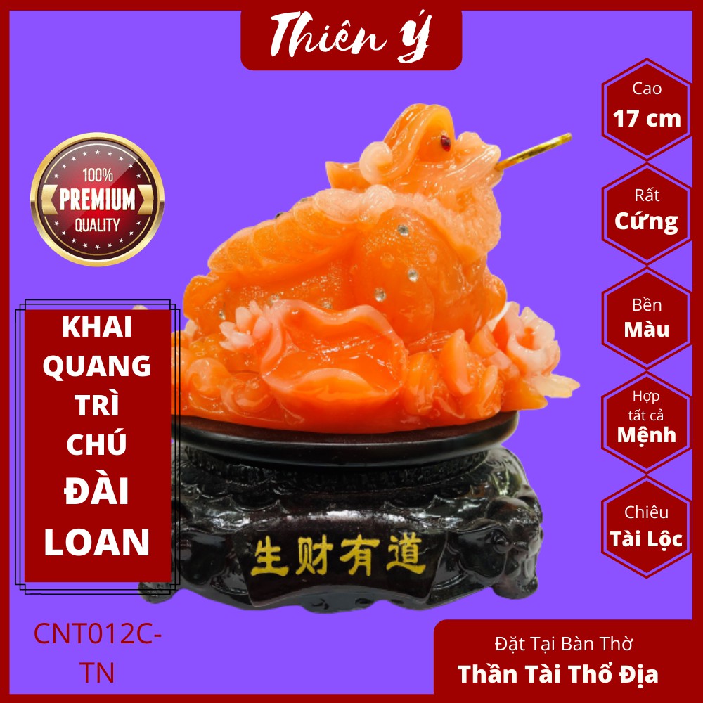 [Hỗ Trợ Khai Quang] Cóc Ngậm Tiền - Thiềm Thừ - Cóc Ba Chân Phong Thủy- cao 17 cm-CNT012C-TN-Đồ Thờ Thiên Ý