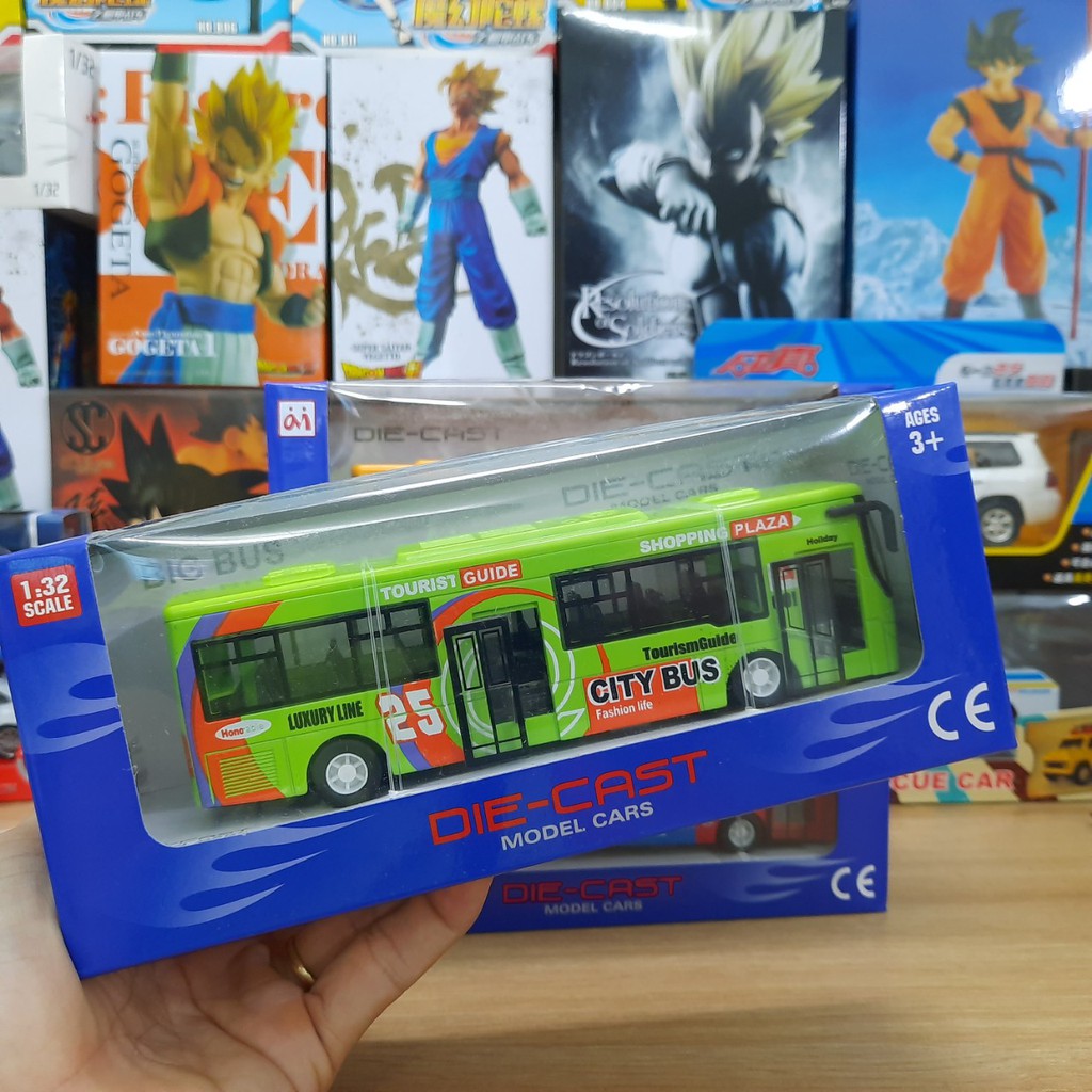 Xe buýt đồ chơi trẻ em bằng kim loại chạy cót xe có 3 màu - Xe mô hình xe city bus