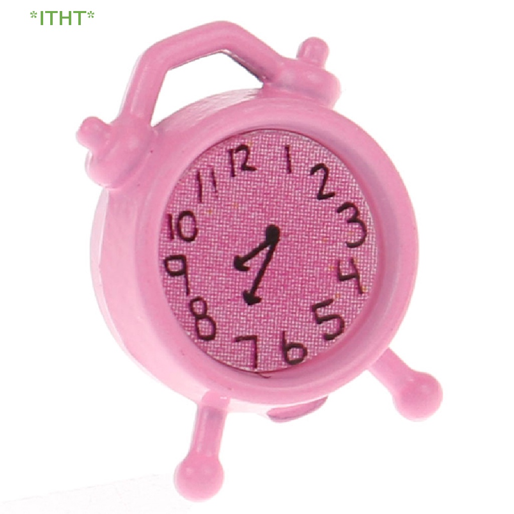 Đồng Hồ Báo Thức Mini Màu Hồng Tỉ Lệ 1: 12 Trang Trí Nhà Búp Bê Mới