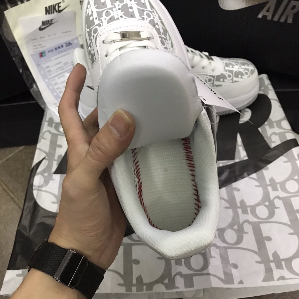 Giày Thể Thao Nam Nữ ,Giày Sneaker AF1 Dior Đế xám Cao Cấp Full Box Bill