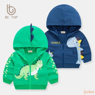Áo khoác cardigan in hình khủng long đáng yêu cho bé trai 2-10 tuổi