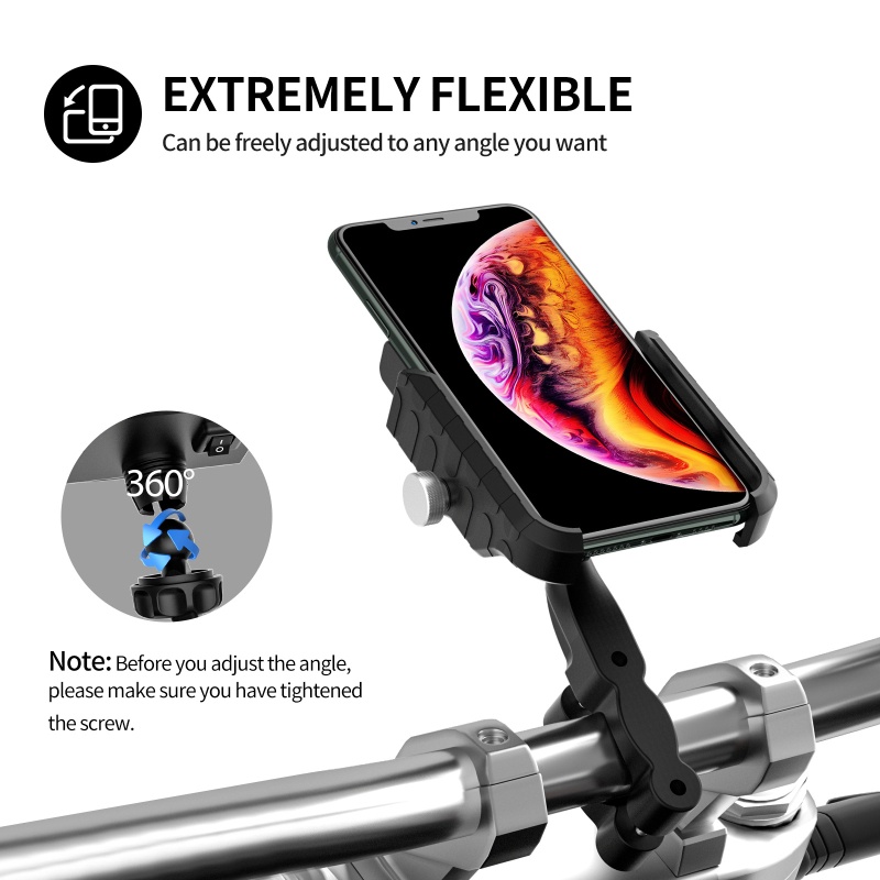 Giá Đỡ Điện Thoại Gắn Tay Lái Xe Máy 2 Trong 1 Không Dây Cho Điện Thoại Màn Hình 2.5-3.6 ''