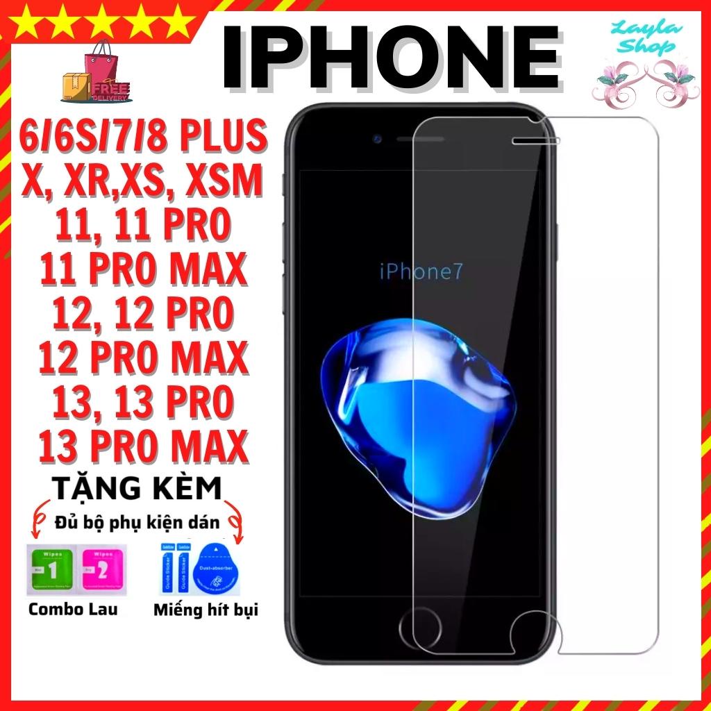 Kính cường lực iphone trong suốt 7 plus 8 plus X XR XS MAX 11 Pro Max 12 Pro Max 13 Pro Max 6 6s se – dán trong suốt