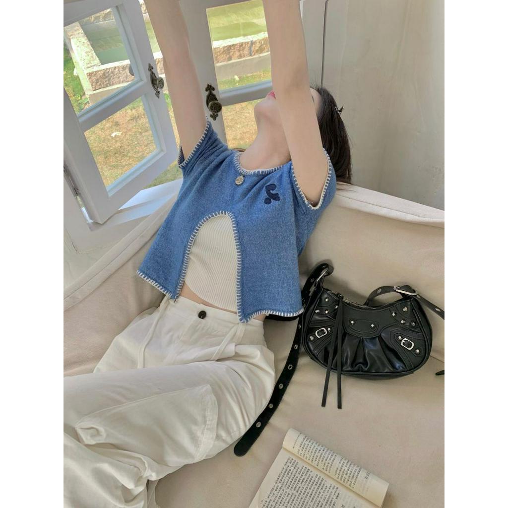 Áo Thun Dệt Kim Ngắn Tay Thời Trang Dạo Phố Cá Tính 61378