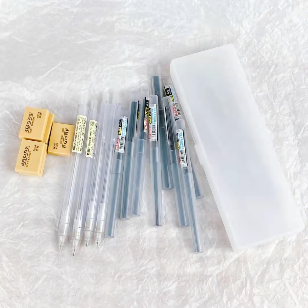 MUJI Style 0.5 / 0.7mm Bút chì cơ tối giản Bút chì cơ trong suốt