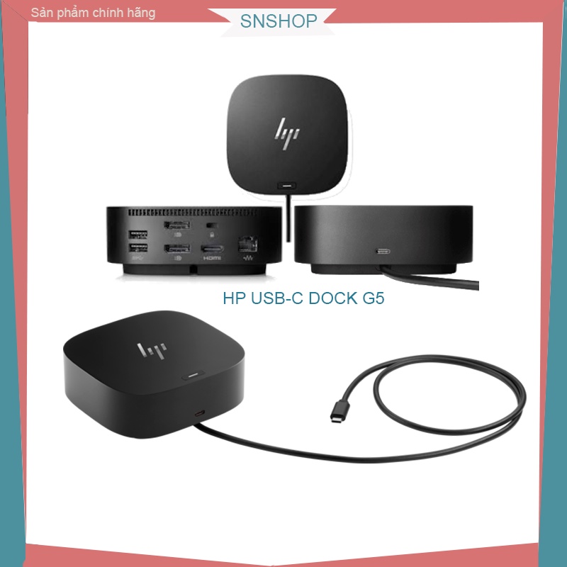 Hub HP Usb-C Dock G5-Xuất 3 Màn Hình 4k Ngoài Riêng Biệt, Thêm Cổng Kết Nối Cho Laptop Window, Chrome, M.ac