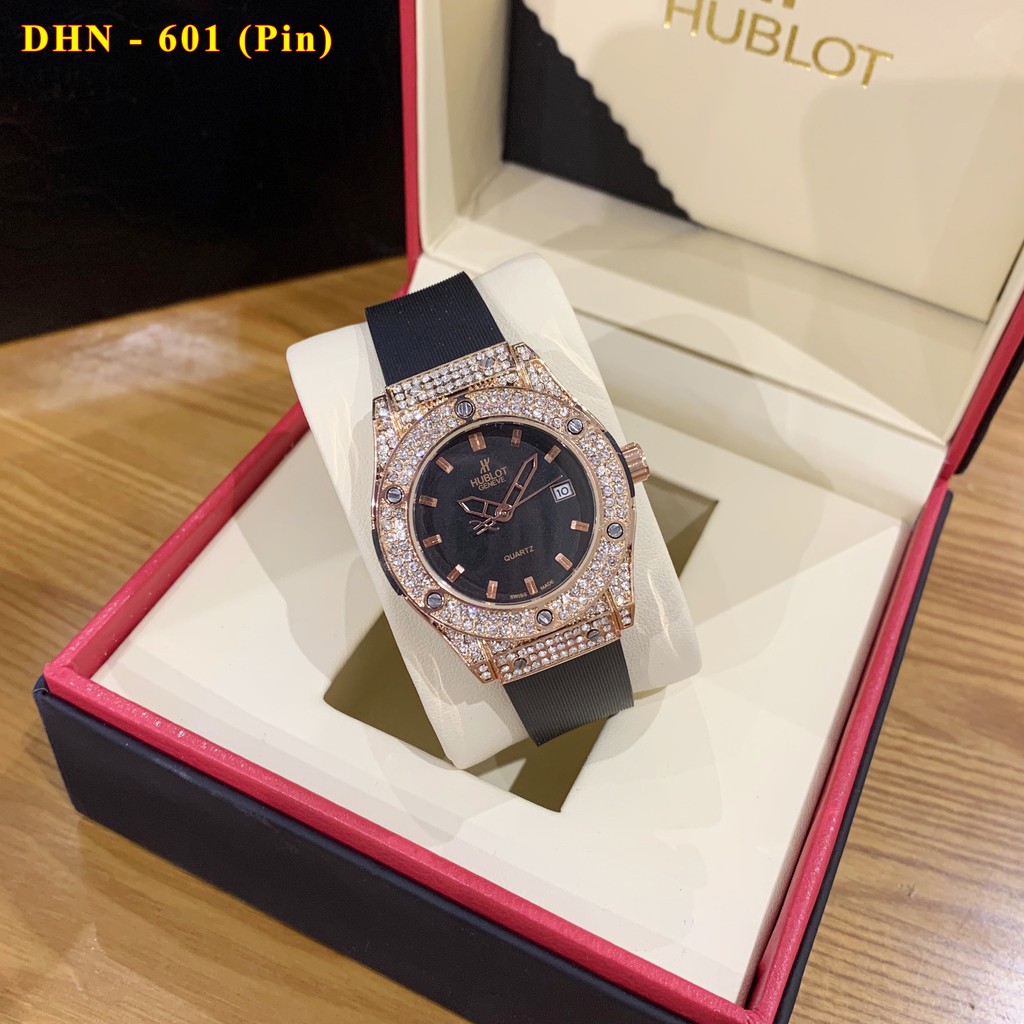 Đồng hồ nữ Hublot mặt tròn đính viền đá dây cao su thơm vani cao cấp DHN601 - Shop6906 | BigBuy360 - bigbuy360.vn