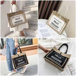 Túi cói xách tay HELLO WEEKEND