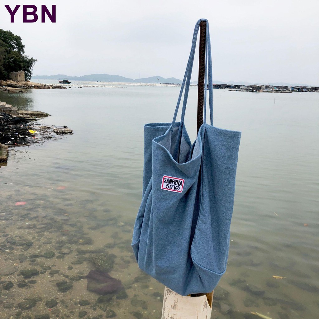 Túi Xách Nữ Vải Denim Cỡ Lớn Thời Trang Hàn Quốc 2020