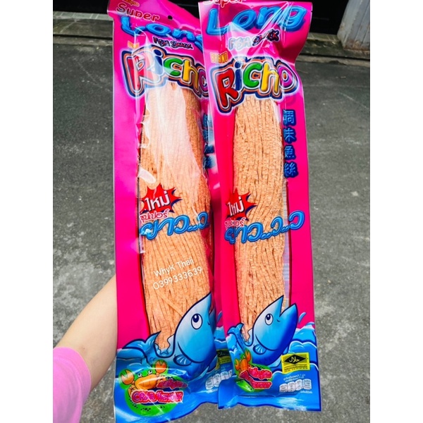 Snack cá sợi RICHO Super Long Fish đủ vị hàng siêu thị Thái Date mới