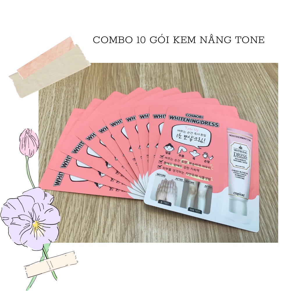 Kem nền nâng tone Cosnori Whitening Dress Cream mini 10ml