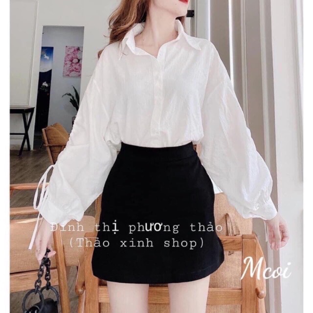 Áo sơ mi thụng rút dây tay