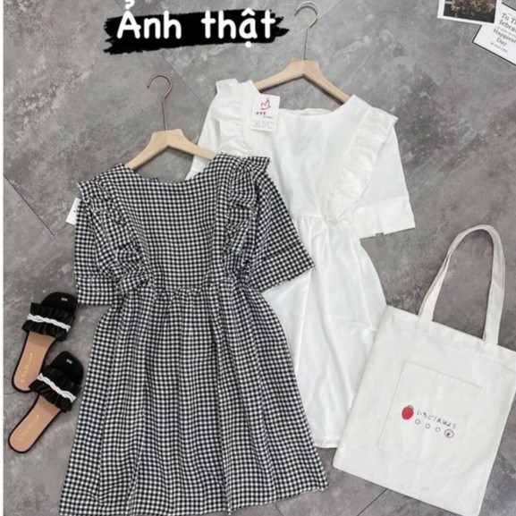 Váy babydoll dáng ngắn, đầm babydoll xanh đôi bạn thân E44 thời trang nữ emmei | BigBuy360 - bigbuy360.vn