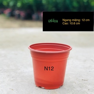 Chậu nhựa nâu N12 size nhỏ trồng cây, ươm cây