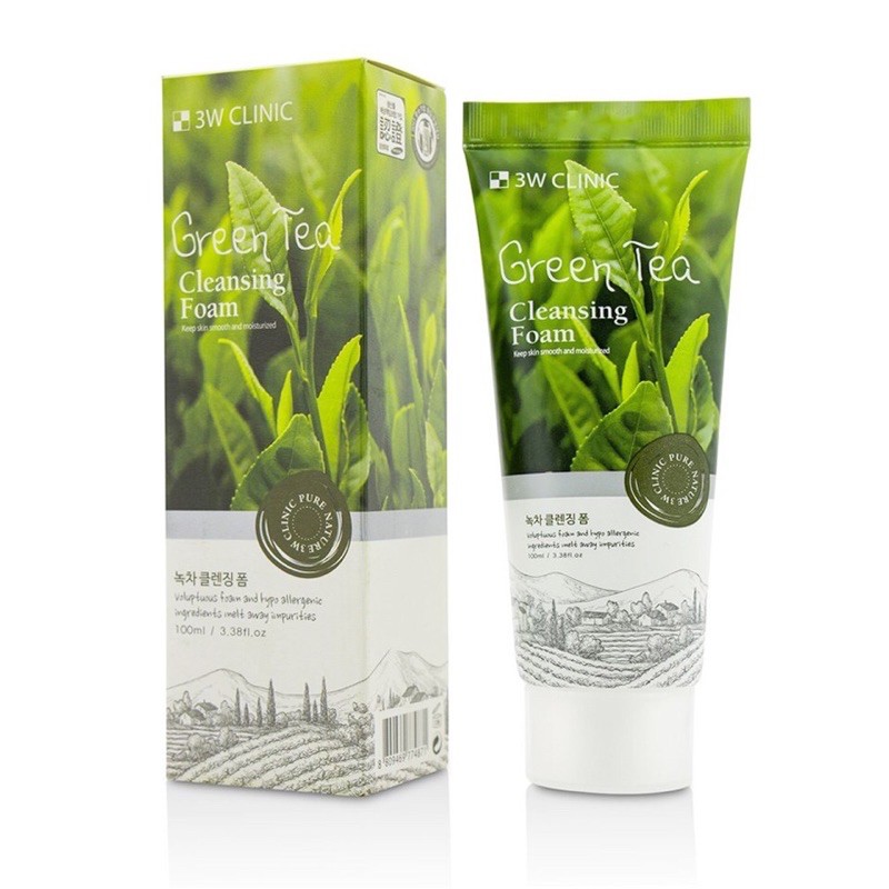 Sữa rửa mặt trà xanh 3W Clinic Green Tea Foam Cleansing 100ml | WebRaoVat - webraovat.net.vn