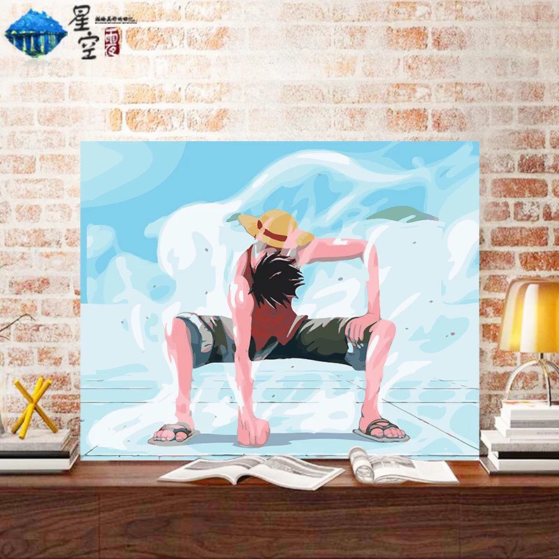 [Order-Sẵn mẫu 6]Tranh sơn dầu số hóa tự tô hình Đảo Hải Tặc One Piece mẫu 1