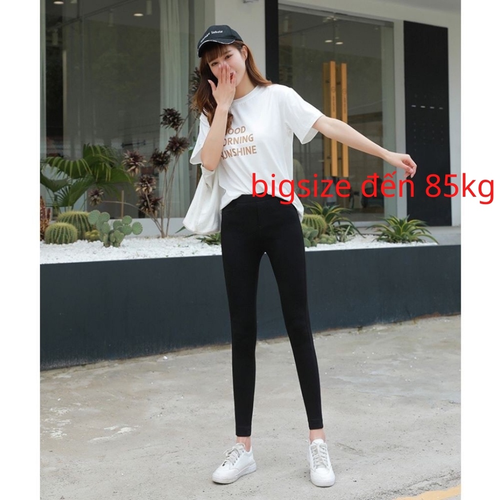 Quần Legging - Tregging (BIGSIZE đến 90kg) Chất Umi( DÀY)Sịn Loại 1, Giặt Máy Thoải Mái Không Bai Không Xù