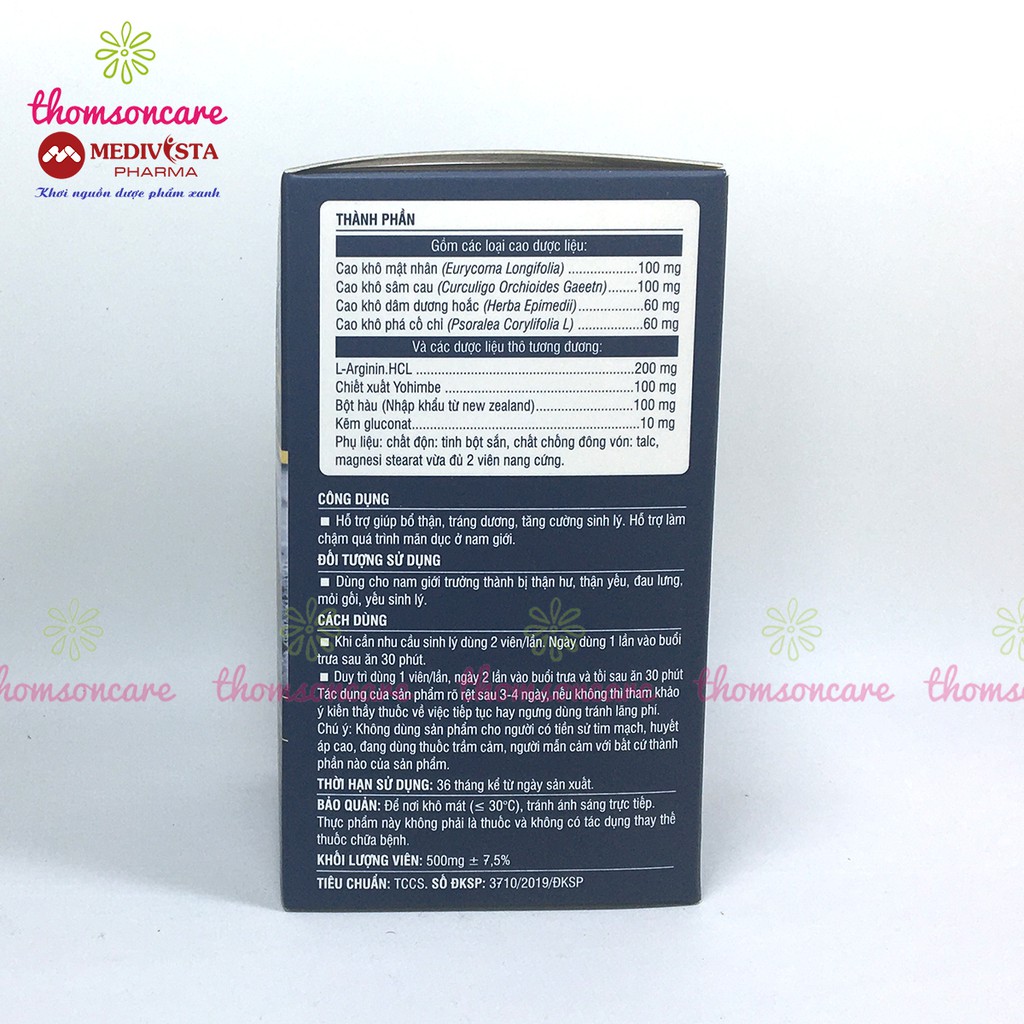 Tăng cường sinh lý nam Gymen Active Gold Hộp 30v bổ thận tráng dương từ tự nhiên
