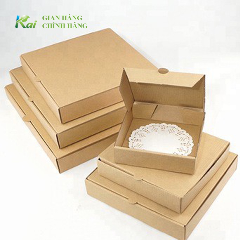 25-50 HỘP ĐỰNG BÁNH PIZZA, chất liệu giấy kraft, đa dạng kích cỡ, an toàn vệ sinh thực phẩm, giá chỉ 3.400, GIÁ SỈ