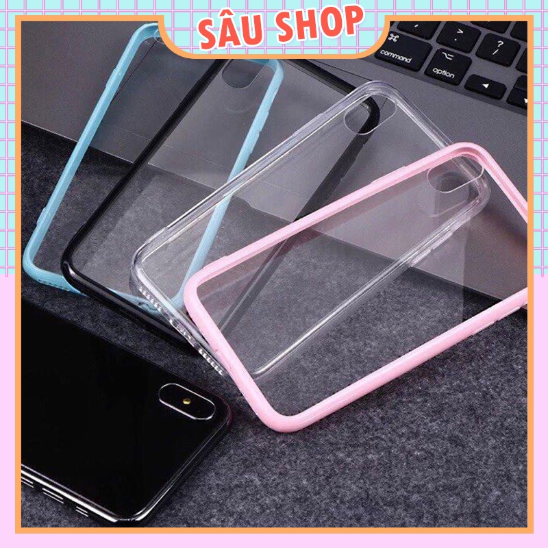 Ốp Lưng Iphone Trong Chống Ố - Viền Màu 6/6plus/7/7plus/x/xs/11/12/pro/max/plus/promax