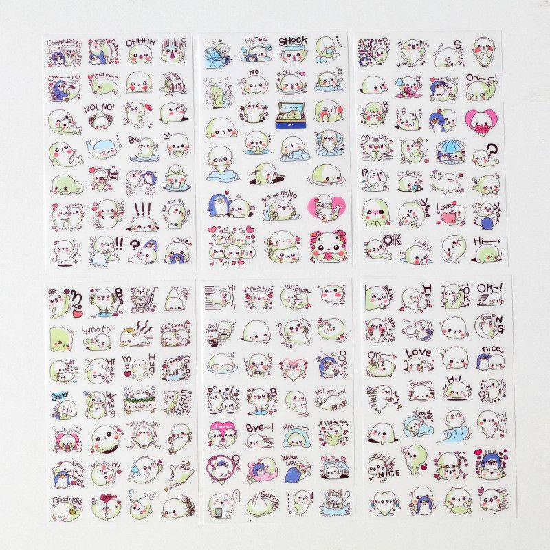 Set 6 tờ sticker cá heo