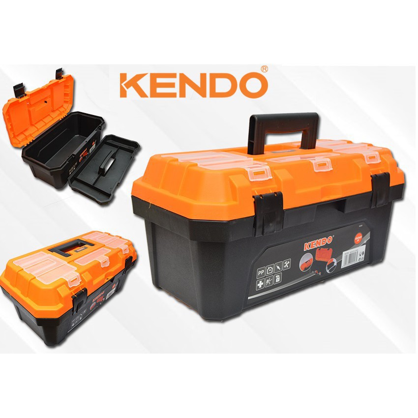 Hộp đựng dụng cụ đồ nghề kim khí đa năng Plastic Tool Box KENDO 90255 [SẴN HÀNG]