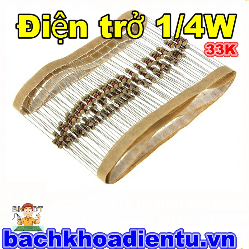 Điện trở 33K 1/4W túi 100c.