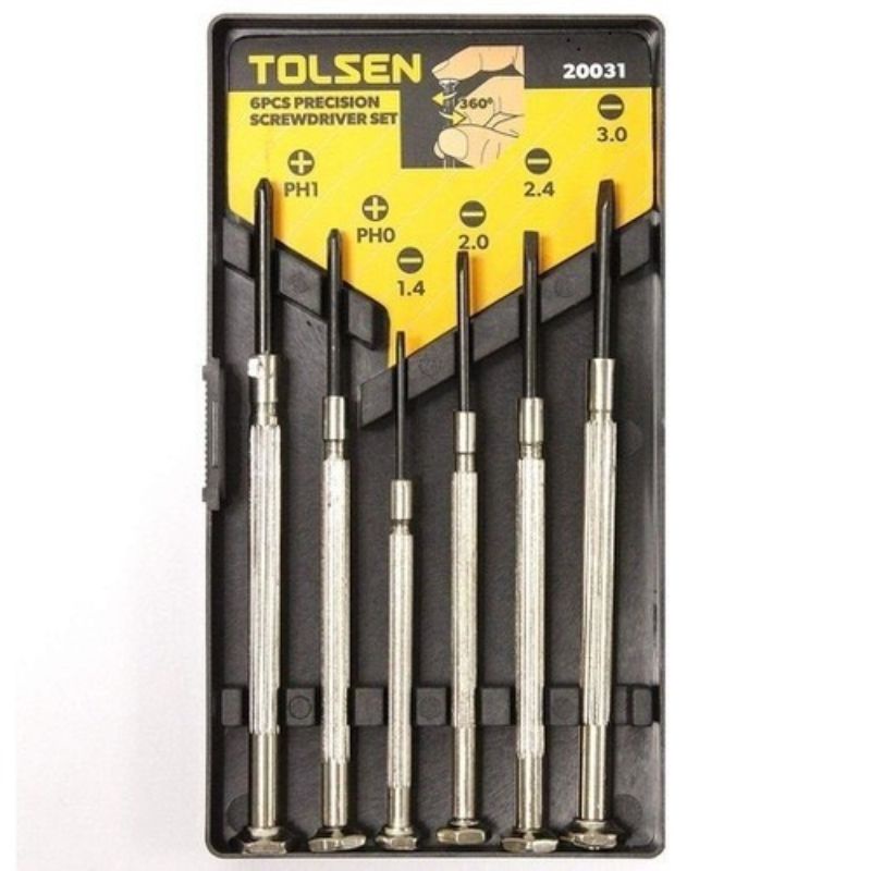 Bộ tô vít, tuốc nơ vít Tolsen cao cấp 6 cây xoay 360 độ sửa đồng hồ, máy tính, điện thoại tiện lợi - Bách Hóa Việt Hường