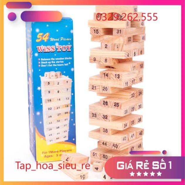 (Rẻ Vô địch) Đồ chơi rút gỗ Wiss Toy 54 thanh