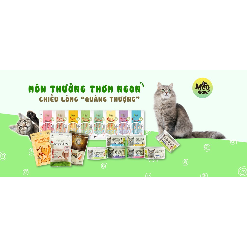 pate súp cá ngừ phối với nhiều vị khác Meowow Hàn Quốc 80gr dành cho mèo