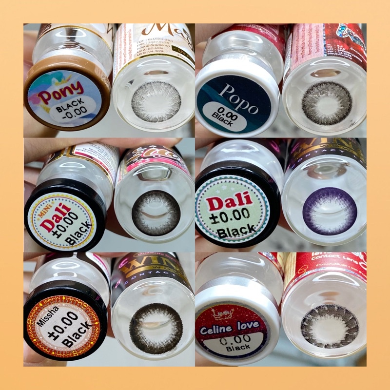 30 mẫu lens Đen_Black HOT size ít giãn_Không độ