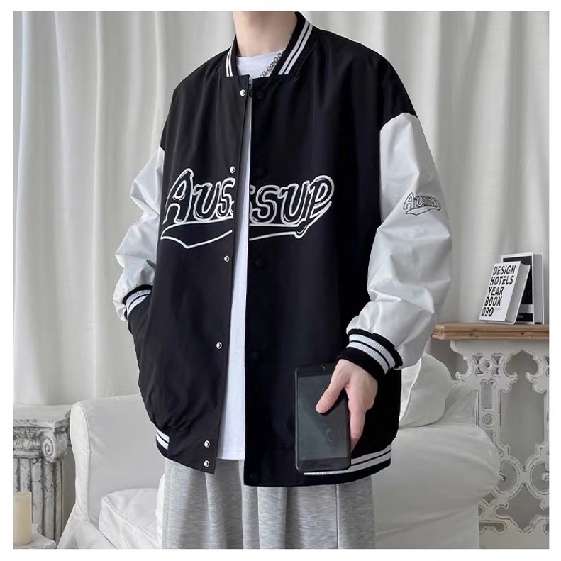 ÁO KHOÁC BOMBER NAM CỔ SƠ MI PHỐI NÚT BẤM PHONG CÁCH HÀN QUỐC MẪU MỚI