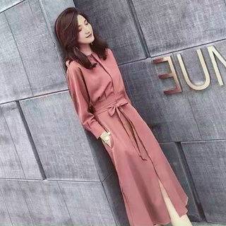 Đầm Midi Sơmi Xẻ Tà Cột Nơ Eo ( Kèm Hình Chụp Thật)