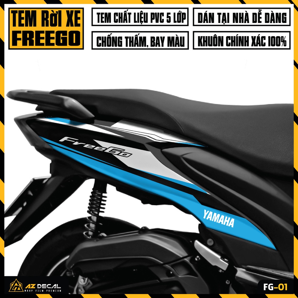 Tem Xe FreeGo Đẹp Bản Tiêu Chuẩn và Bản S | FG-01 | Decal Dán Xe Yamaha FreeGo 125 Chống Nước, Dễ Dán