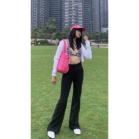 Checkered Top - áo bra len móc handmade hoạ tiết ô vuông bắt trend