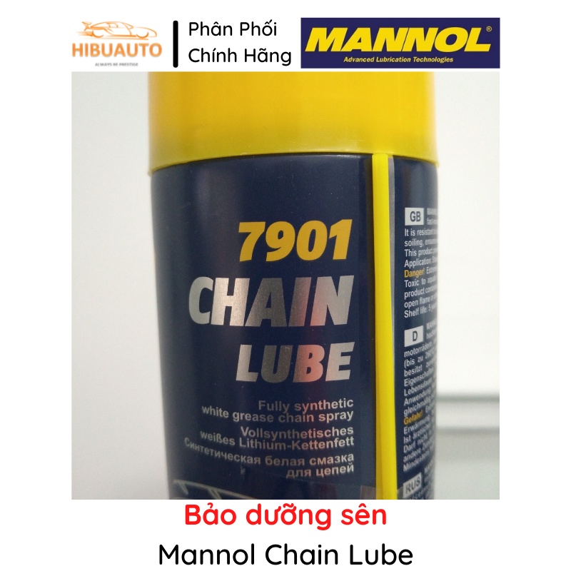 Chai Xịt Dưỡng Sên MANNOL Chain Lube 7901 200ml