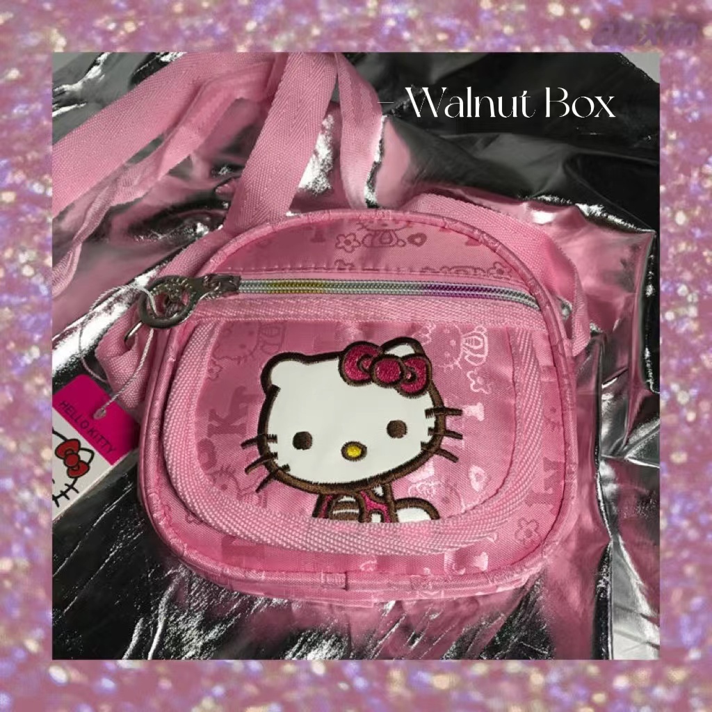 Túi Đeo Chéo Mềm Mại Họa Tiết Hello Kitty Phong Cách Nhật Bản Cho Nữ 90s