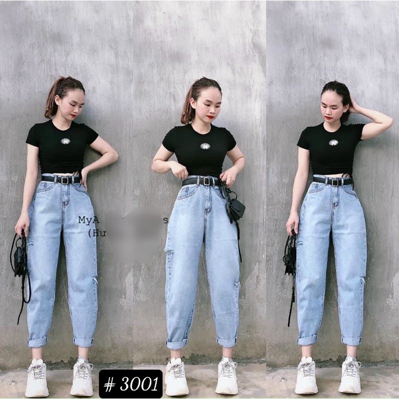 Quần baggy jeans rách sườn cá tính (3001), HÌNH THẬT TRẢI SÀN