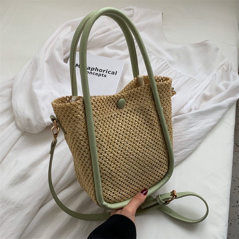 Túi Đeo Vai Đan Sợi Rơm Thủ Công Thời Trang Cho Nữ