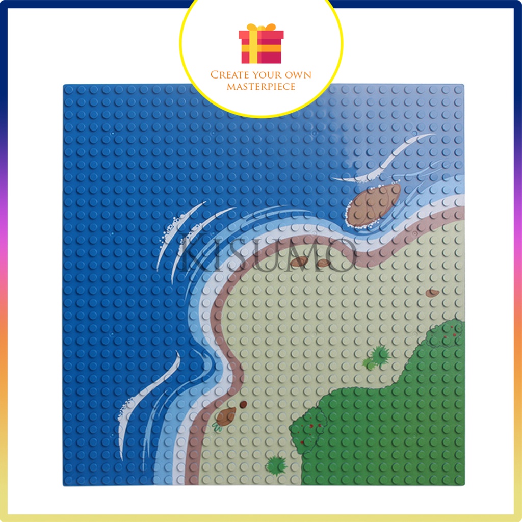 Tấm lót nên 32x32 nút chủ đề sông suối bãi biển dùng cho gạch lego classic