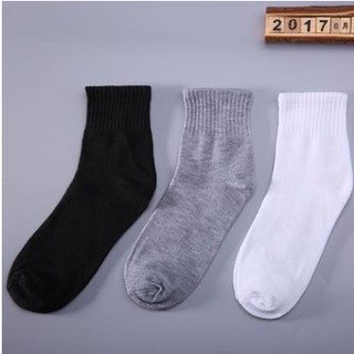 Tất trơn nam cao cổ màu đen, trắng, xám