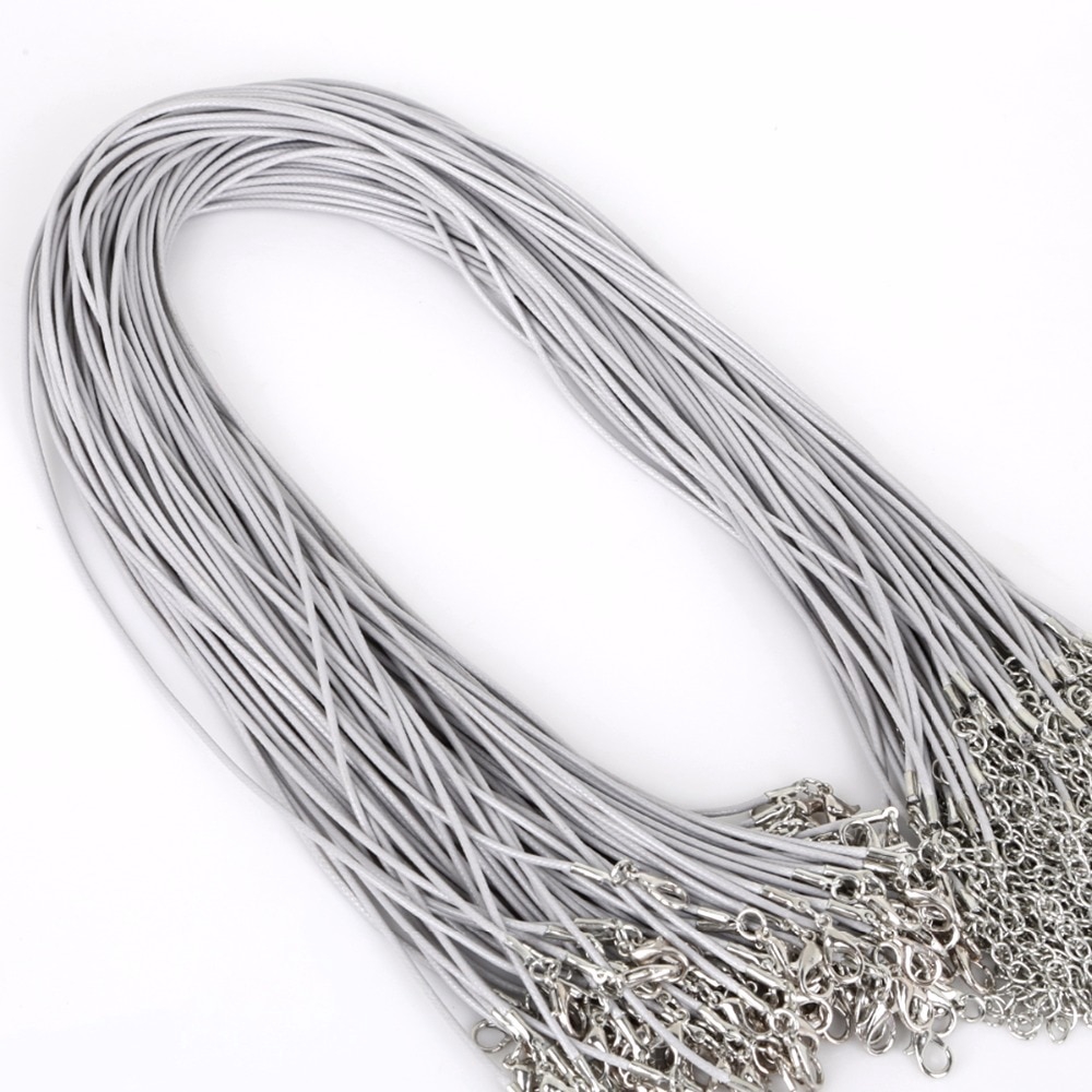 Dây chuyền da thật 1.5mm 2mm khóa càng cua có thể điều chỉnh