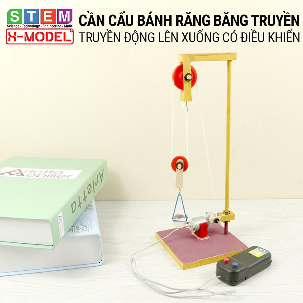 Mô hình Cần cẩu bánh răng đồ chơi trí tuệ cho bé ST108, đồ chơi tự làm DIY X- MODEL| Giáo dục STEM