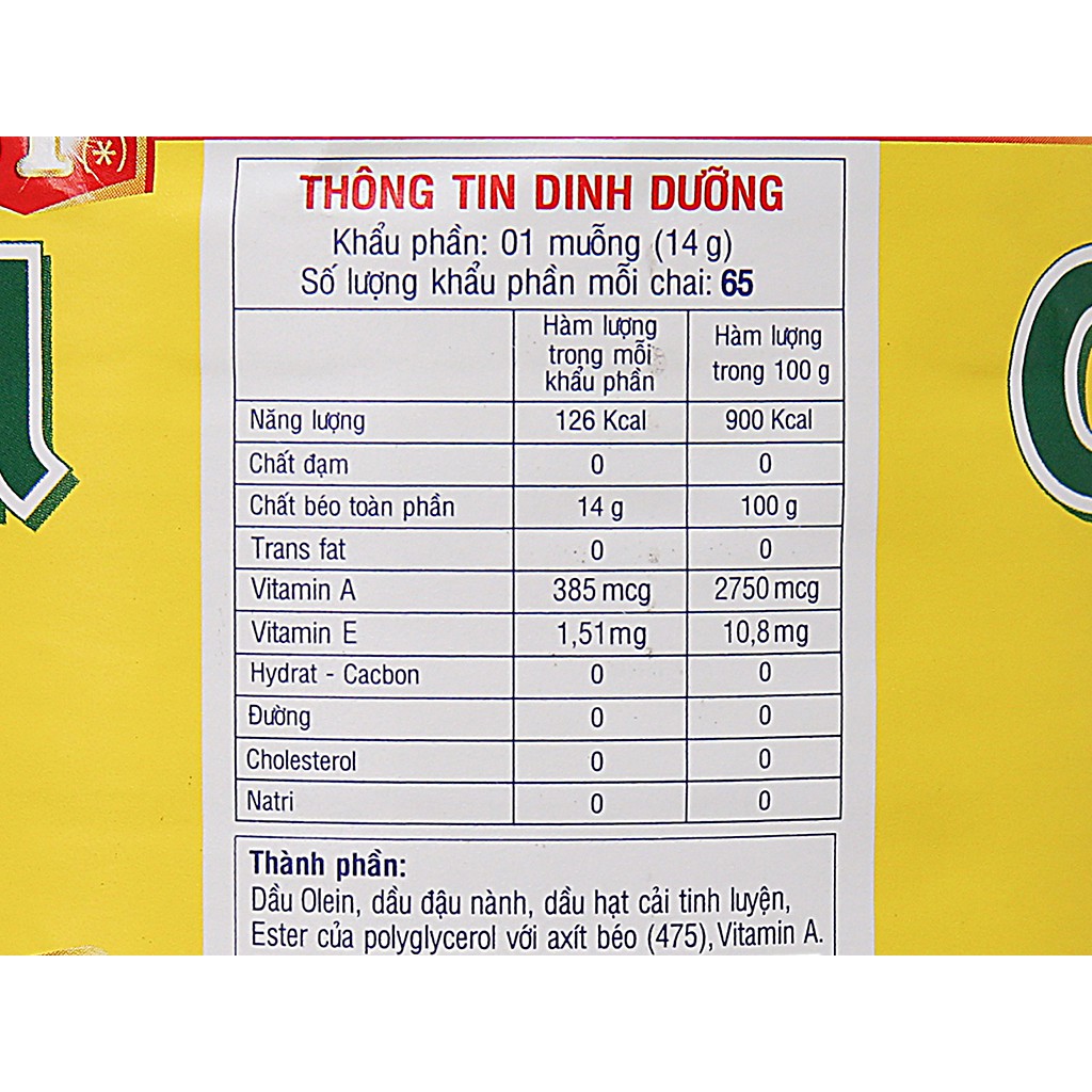 Thùng 12 cha dầu thực vật Tường An Cooking oil chai 1 lít